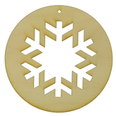 Snowflake Circle Wood Ornament