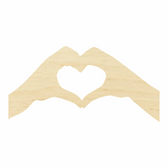 Heart Hands Wood Cutout