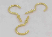 1.5 Inch Brass Plated Cup Hook