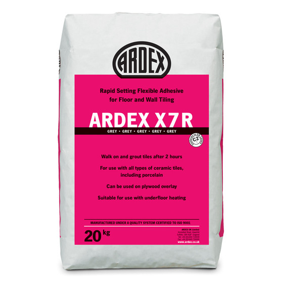 ARDEX X 7 R Flexible Rapid Set Tile Adhesive Grey 20kg