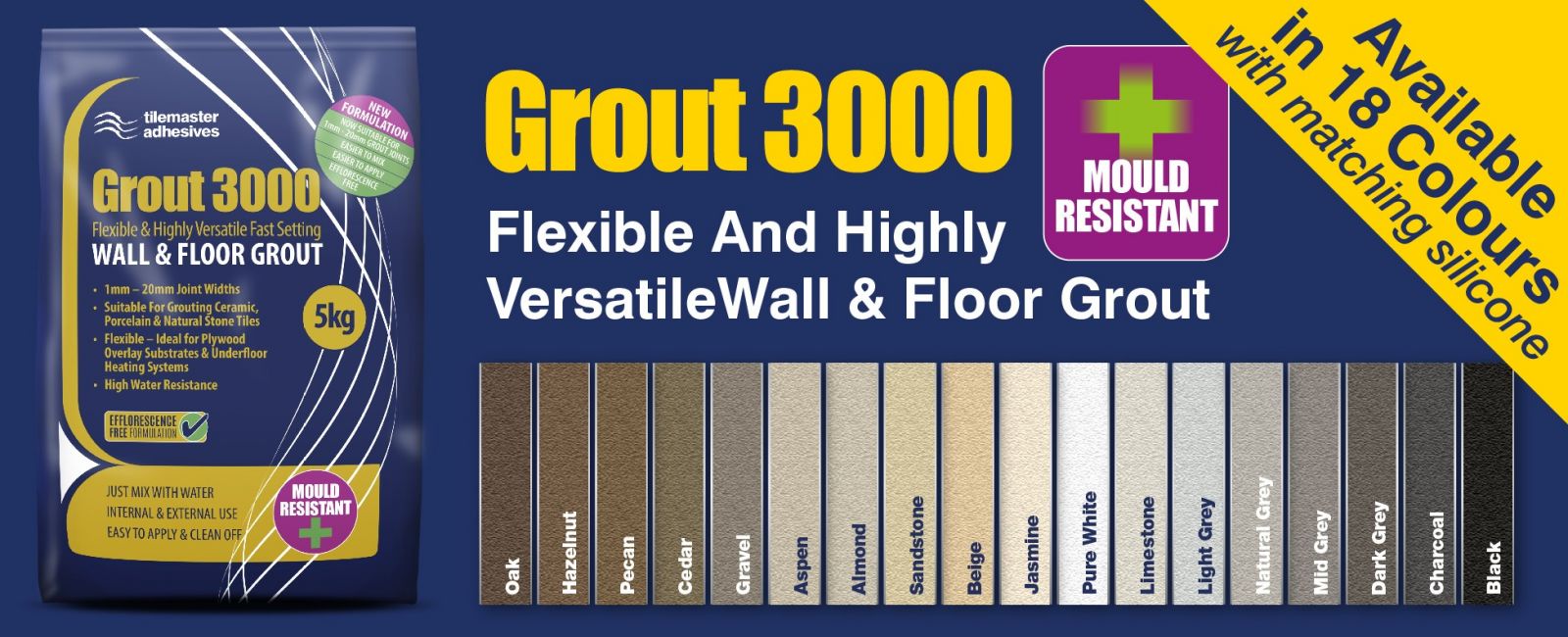 Tilemaster Grout 3000 NEW FORMULATION 5kg Apex Grange Direct