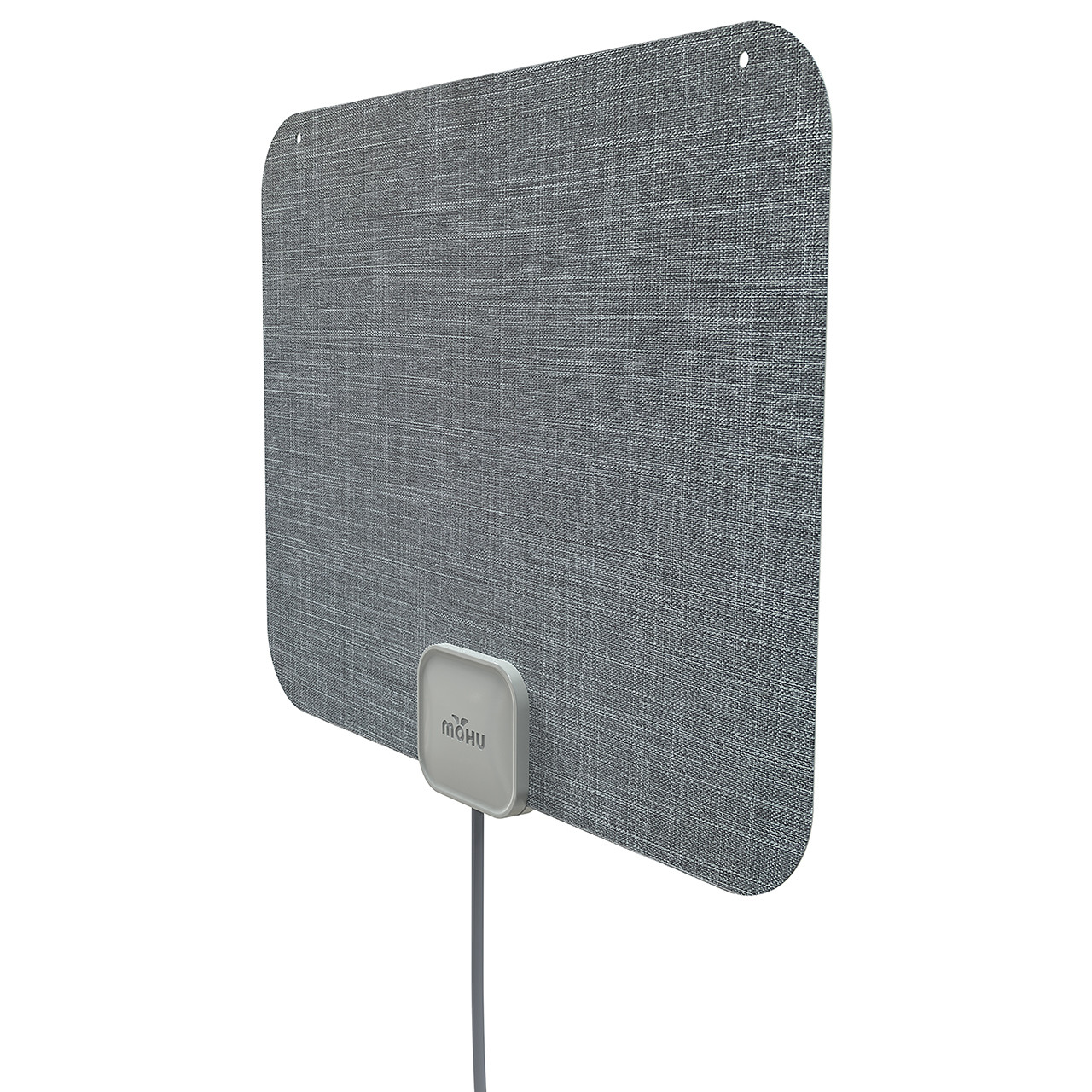 Mohu Leaf Stitch Amplified Indoor HDTV Antenna (Grey Tweed) with 12 ft