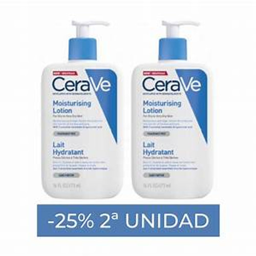 Cerave loción hidratante para piel seca a muy seca 473 mL + 473 mL 2ªud 25% dto