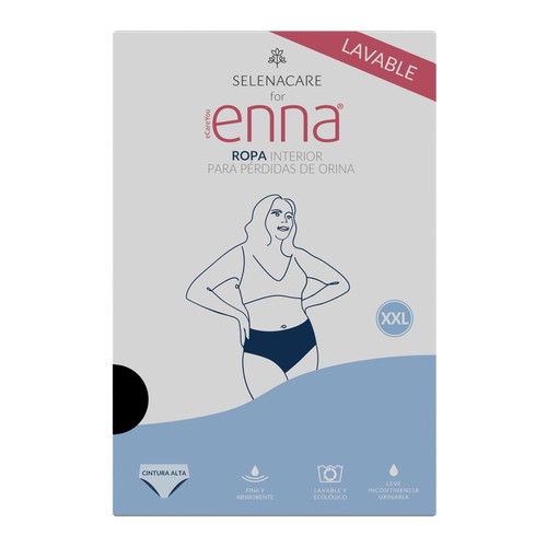 ENNA Bragas para Pérdidas de Orina Cintura Alta Talla XXL Color Negro