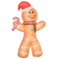 844-380V70 HOMCOM 2.4m LED Outdoor Inflatable Ginger Bread Man