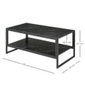 833-821BK Faux Marble Style - Steel Framed Coffee Table - Black