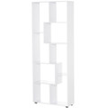 836-141WT 8 Shelf White Bookcase - Particle Board - White