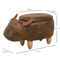 838-004BN Cow - Footstool Ottoman - Brown - PU Leather 838-004BN Cow - Footstool Ottoman - Brown - PU Leather