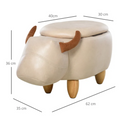838-004CW Cow - Footstool Ottoman - Ivory - PU Leather 838-004CW Cow - Footstool Ottoman - Ivory - PU Leather