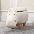838-016CWV70 Hippo - Footstool Ottoman - Cream/White - PU Leather 838-016CWV70 Hippo - Footstool Ottoman - Cream/White - PU Leather