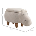 838-016CWV70 Hippo - Footstool Ottoman - Cream/White