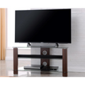 L640-1200-3W Vision Curve 1200mm Walnut and Glass Stand