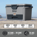Ninja FB151UKGY FrostVault 50QT/47L Hard Cooler with Dry Zone - Slate Grey