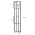 833-623V70GY 3 Tier - Shelving Floor Lamp - Grey