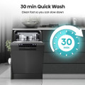 Hisense HS523E15BUK Slimline Dishwasher - Black - 10 Pl