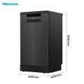 Hisense HS523E15BUK Slimline Dishwasher - Black - 10 Pl
