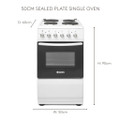 Haden HES051W 50cm Single Oven Electric Cooker with Sea