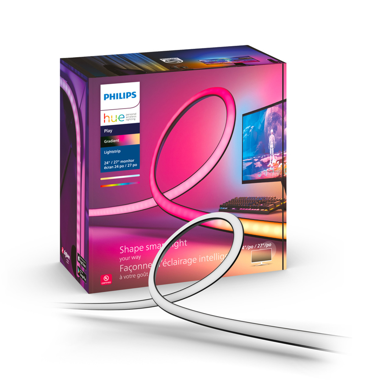 Philips Hue - Pack Lightstrip PC Hue Play Gradiant 24/27 + Prise