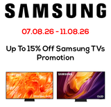 Samsung Up To 15% Off TVs 2026