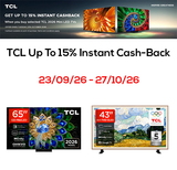 TCL Up To 15% Cash-Back Promotion