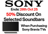 Sony Half Price Soundbars When Bought With Sony Bravia TVs