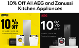 Zanussi and AEG 10% Off Promotion