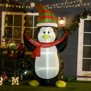 844-305V70 HOMCOM 2.4m LED Outdoor Inflatable Penguin