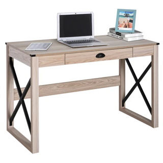 836-157 Beach Wood Style - Desk - Steel Enforced
