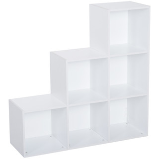 833-421WT 3 Tier - 6 Cube Cabinet - Particle Board - Wht