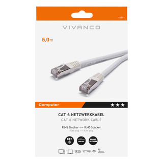 45371 Vivanco Cat 6 Network Cable 5m - White