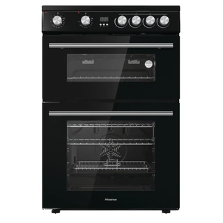 Hisense HDE3211BBUK 60cm Double Oven Electric Cooker with Ceramic Hob - Black