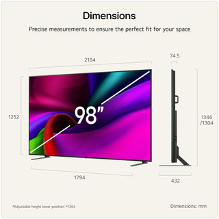 98NU900B6LBA LG 98NU900B6LB.AEKQ 98" 4K QNED AI Smart TV