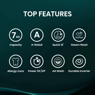 Hisense WF1Q7021BW 7kg 1200 Spin Steam Washing Machine