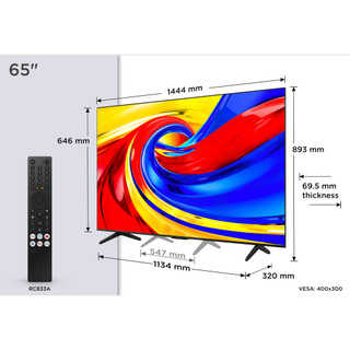TCL 65P7L-UK 65" 4K HDR QLED Direct LED Google TV