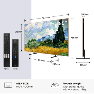 55A400PRO-UK TCL 55A400 PRO-UK 55" 4K Ultra HD QD-MINI LED AI Art TV
