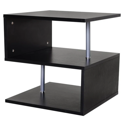 833-137BK Black Wood Style - S Shaped Side Table - Black