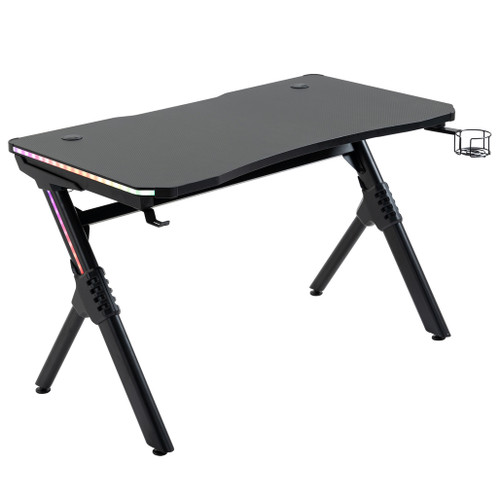 836-229V01BK LED Colour Changing - Gaming Desk - Blk Steel Enforced