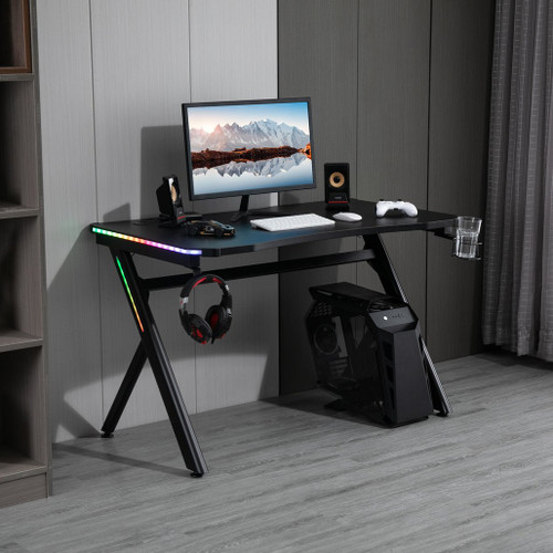 836-207 Simple Gaming Desk - Blk Steel Enforced 836-207 Simple Gaming Desk - Blk Steel Enforced