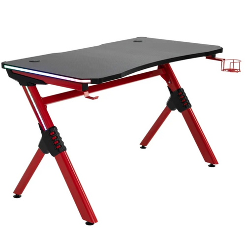 836-229V01RD LED Colour Changing - Gaming Desk - Red Steel Enforced 836-229V01RD LED Colour Changing - Gaming Desk - Red Steel Enforced