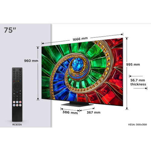 TCL 75RM7L-UK 75" 4K Ultra HD RGB MINI LED Google TV