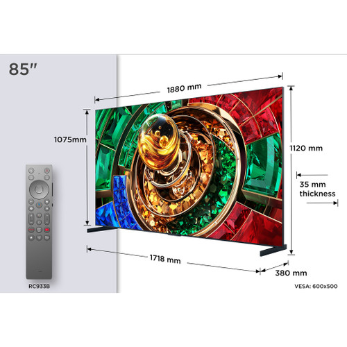TCL 85RM9L-UK 85" 4K Ultra HD RGB MINI LED Google TV