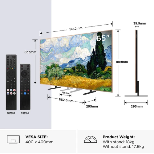 65A400PRO-UK TCL 65A400 PRO-UK 65" 4K Ultra HD QD-MINI LED AI ART TV