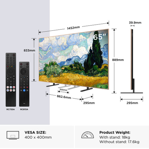 65A400PRO-UK TCL 65A400 PRO-UK 65" 4K Ultra HD QD-MINI LED AI ART TV