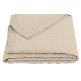 LINEN & COTTON DIAMOND QUILT-LIGHT TAN