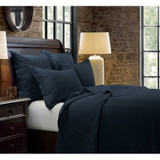 LINEN & COTTON DIAMOND QUILT 3PC SET- NAVY