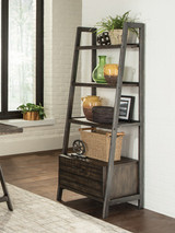 BURNISHED COGNAC BOOKCASE/SHELVES