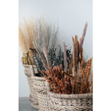 WOVEN WATER HYACINTH & RATTAN BASKET W/ HANDLES-MEDIUM
