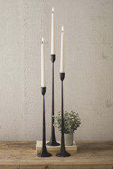 TALL CAST IRON TAPER CANDLE HOLDER-MEDIUM