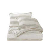 PRESCOTT STRIPE COMFORTER 3 PC SET- TAUPE