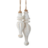DISTRESSED WOOD FINIAL ORNAMENT